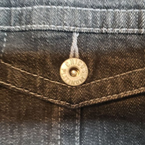 Upcycled Black Denim Jacket Adult Size Large Argentina Panel On Back - Picture 3 of 9